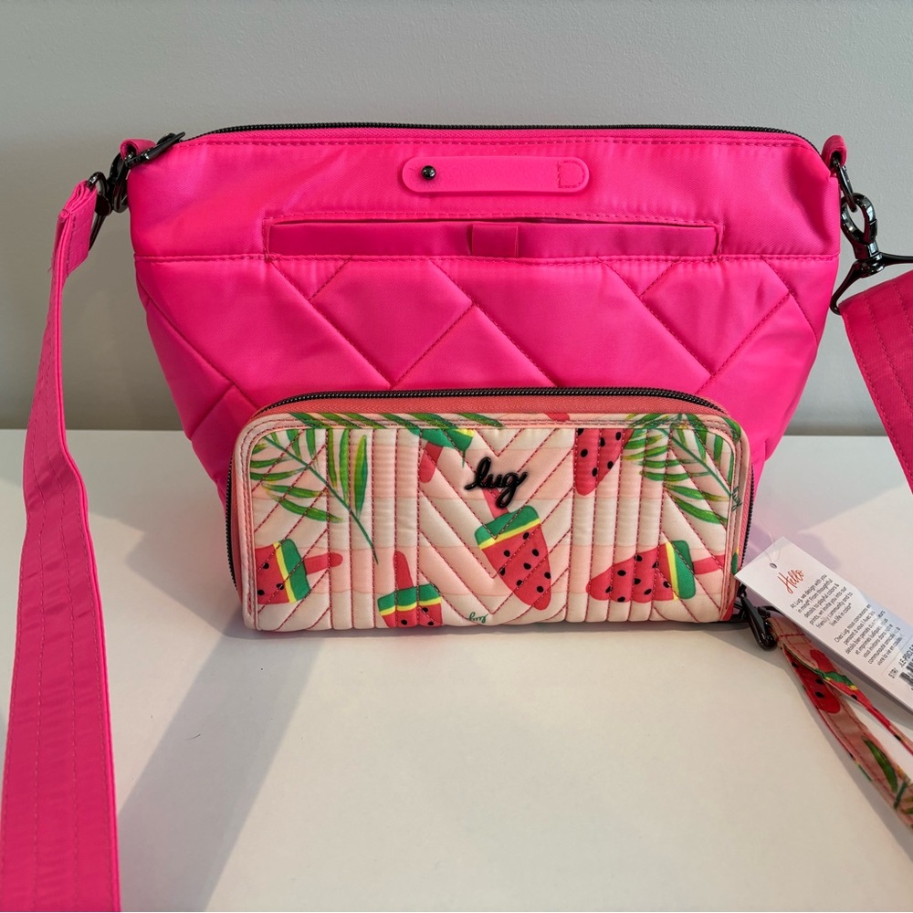 Lug Flare 2 Crossbody Bag with straddle watermelon wallet